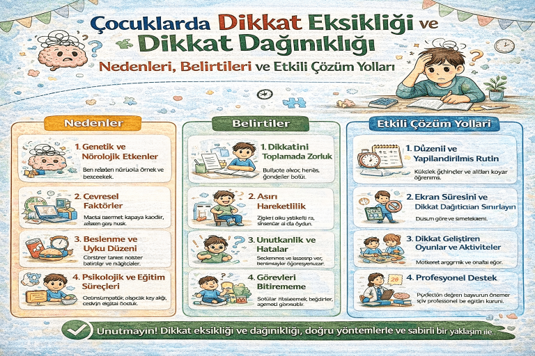 çocuklarda dikkat eksikliği ve dikkat dağınıklığı