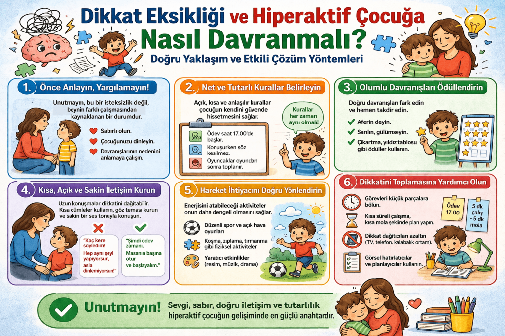 dikkat eksikliği ve hiperaktif çocuğa nasıl davranmalı