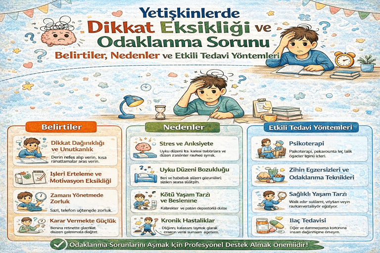 yetişkinlerde dikkat eksikliği odaklanma sorunu